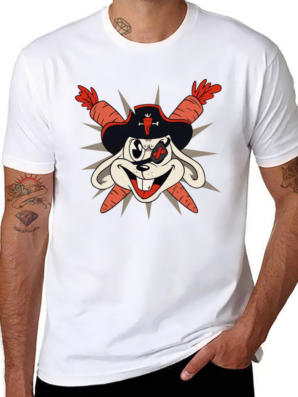Pirate Bunny T-Shirt - Carrot Swords