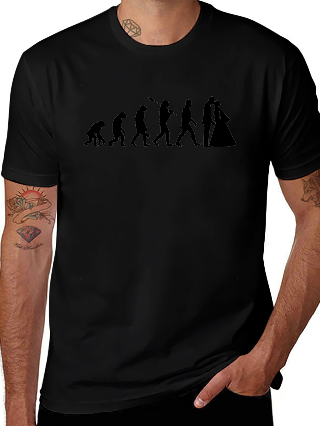 Evolution to Love Black T-Shirt