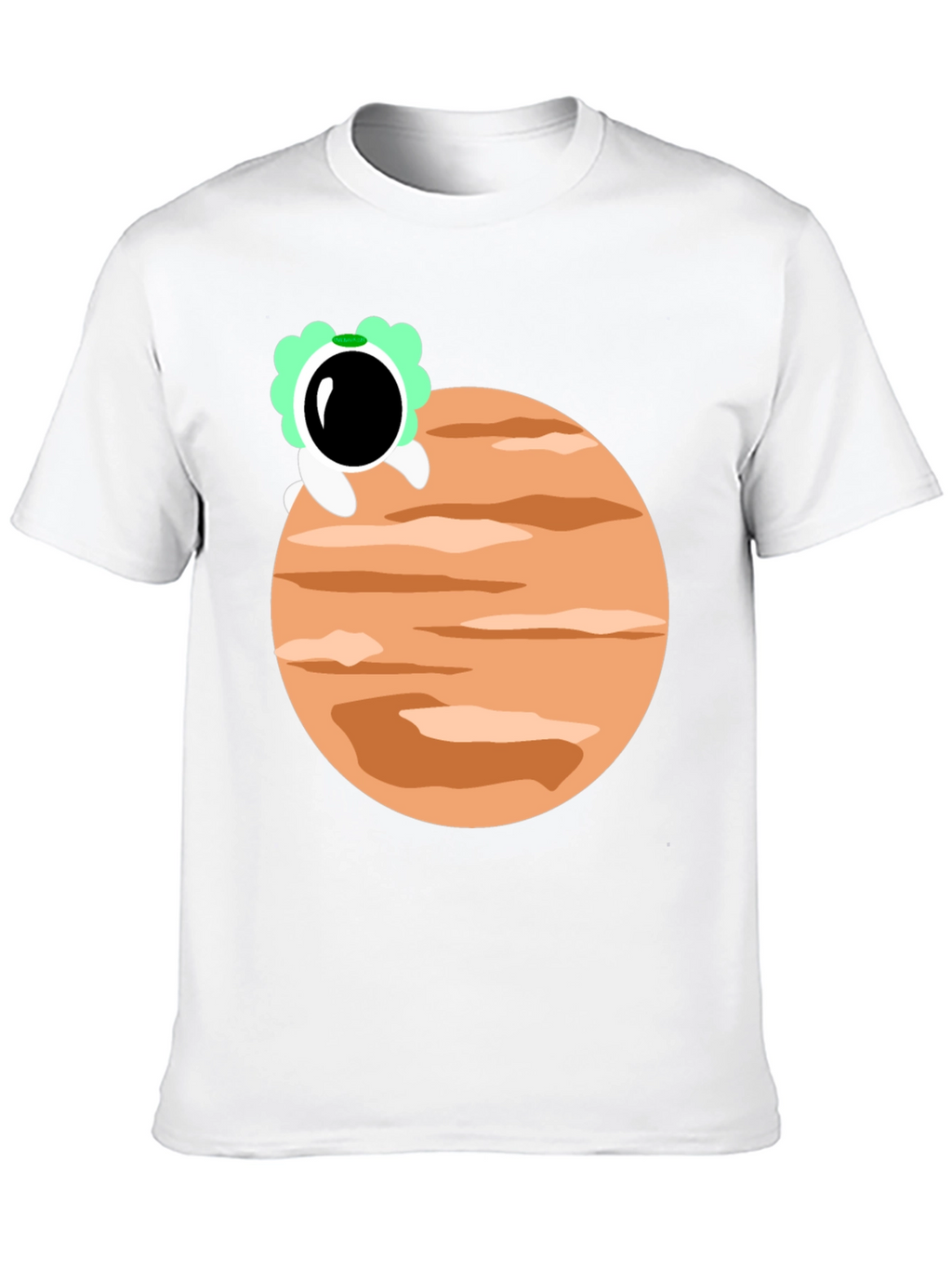Astronaut Planet Graphic Tee - Trendy Black T-Shirt