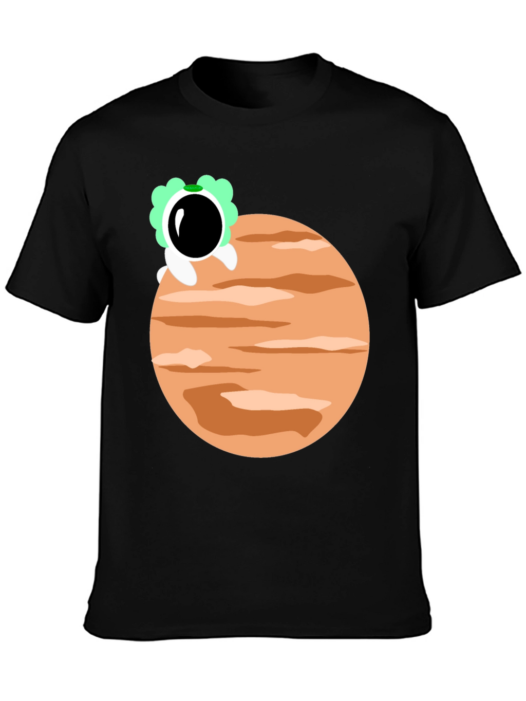 Astronaut Planet Graphic Tee - Trendy Black T-Shirt