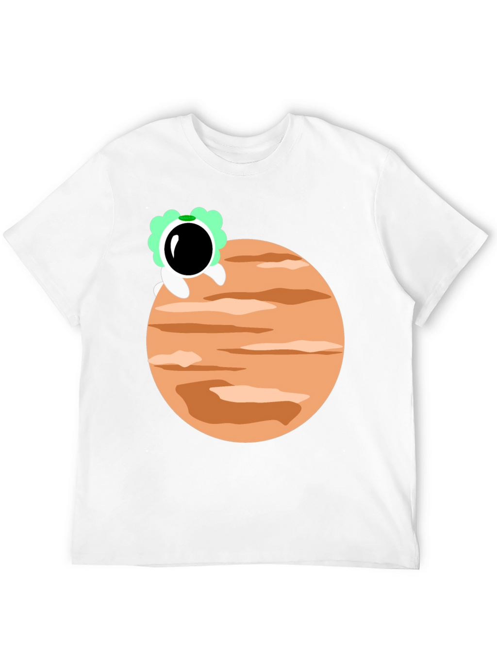 Astronaut Planet Graphic Tee - Trendy Black T-Shirt