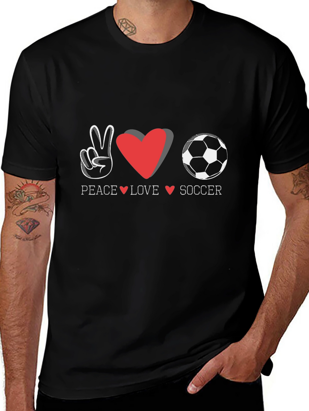 Peace Love Soccer Graphic T-Shirt