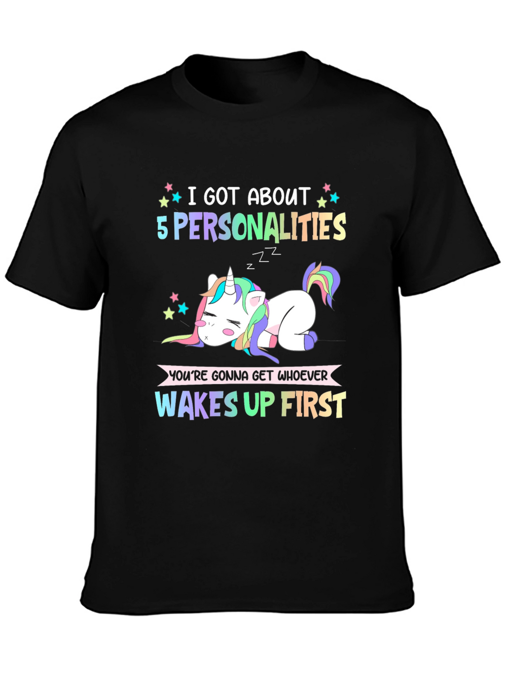 5 Personalities Unicorn Graphic Tee