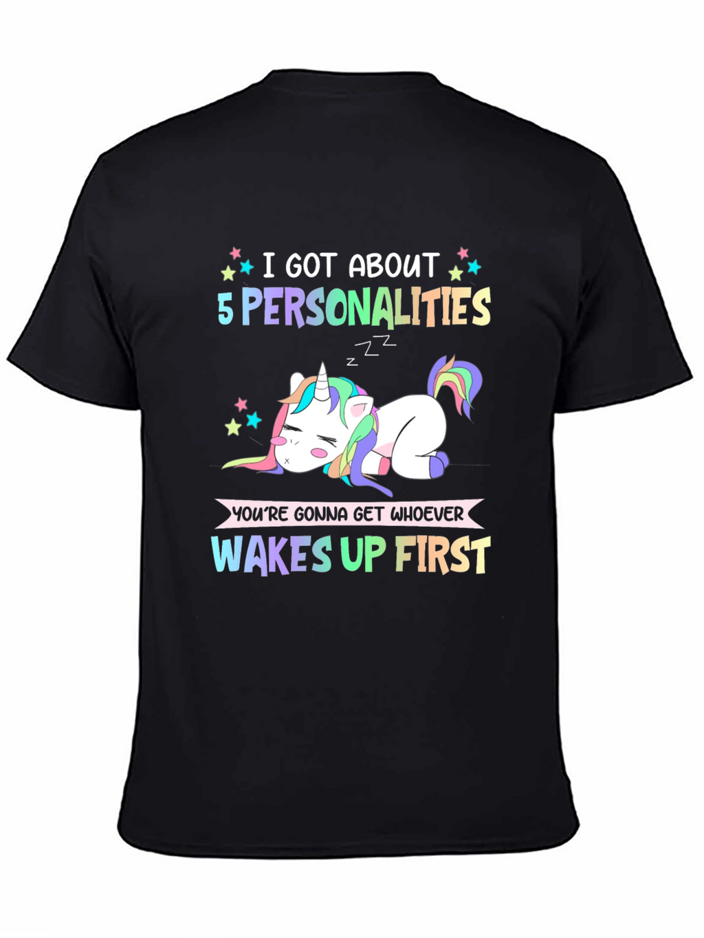5 Personalities Unicorn Graphic Tee
