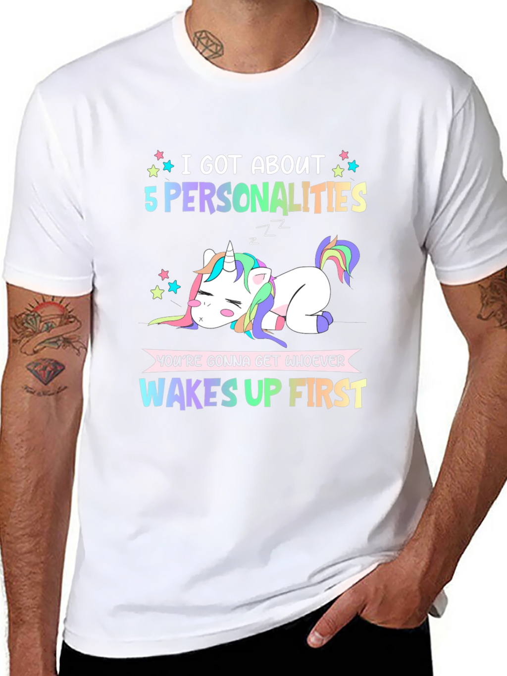 5 Personalities Unicorn Graphic Tee