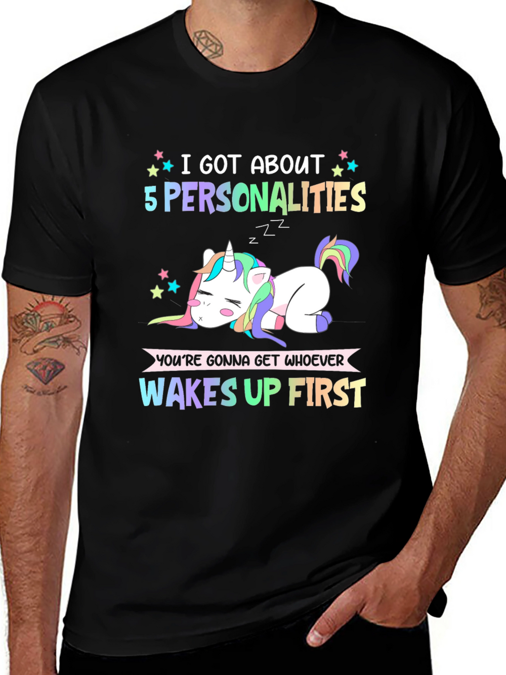 5 Personalities Unicorn Graphic Tee