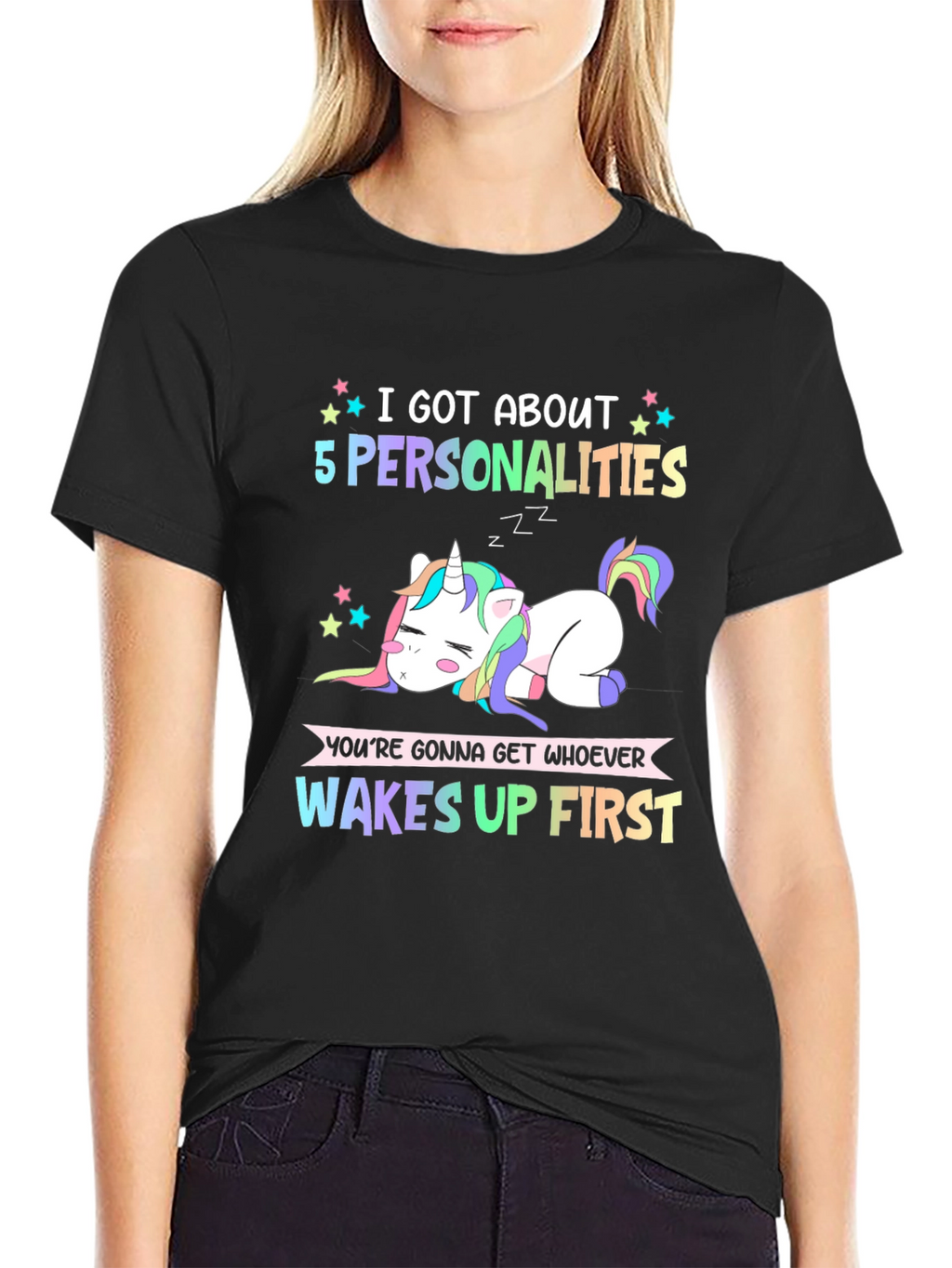 5 Personalities Unicorn Graphic Tee