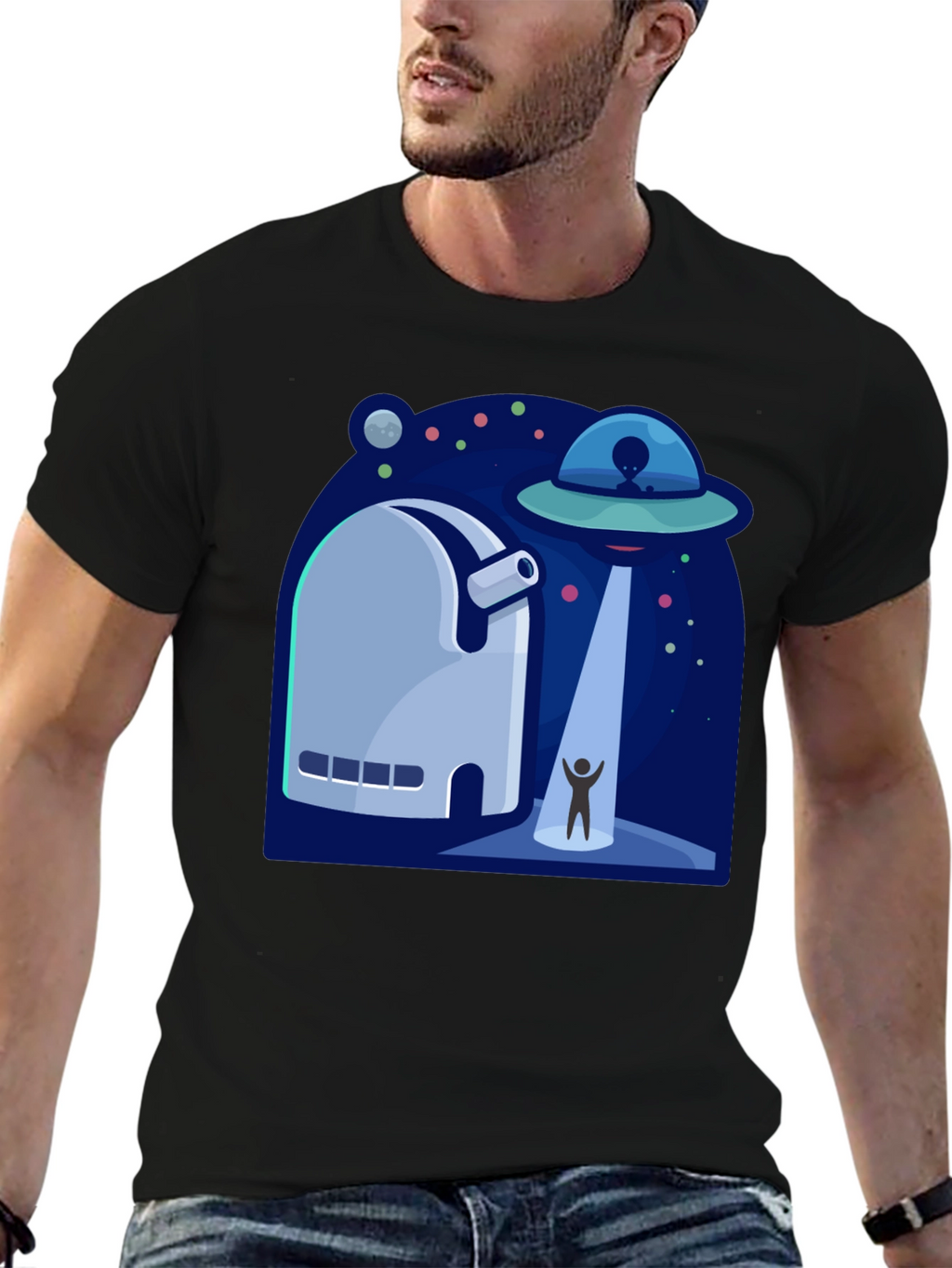 UFO Abduction Graphic T-Shirt - Sci-Fi Tee