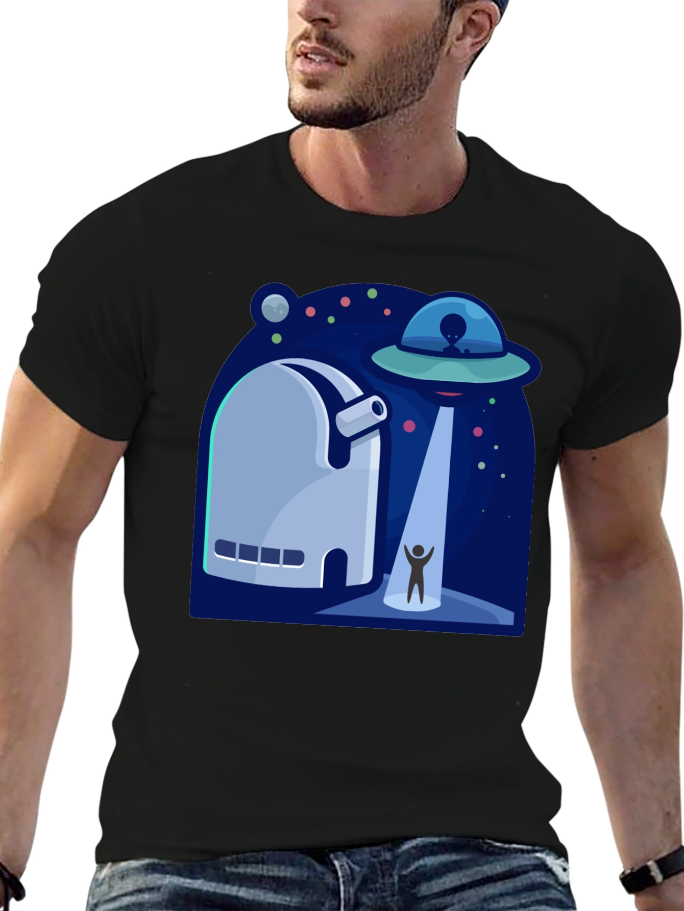 UFO Abduction Graphic T-Shirt - Sci-Fi Tee