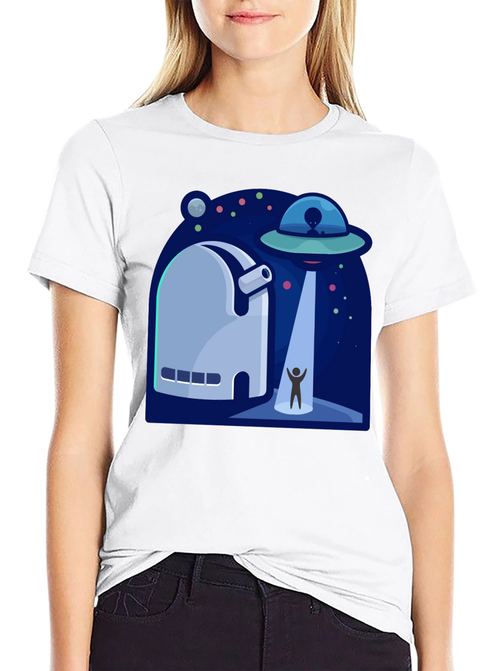 UFO Abduction Graphic T-Shirt - Sci-Fi Tee