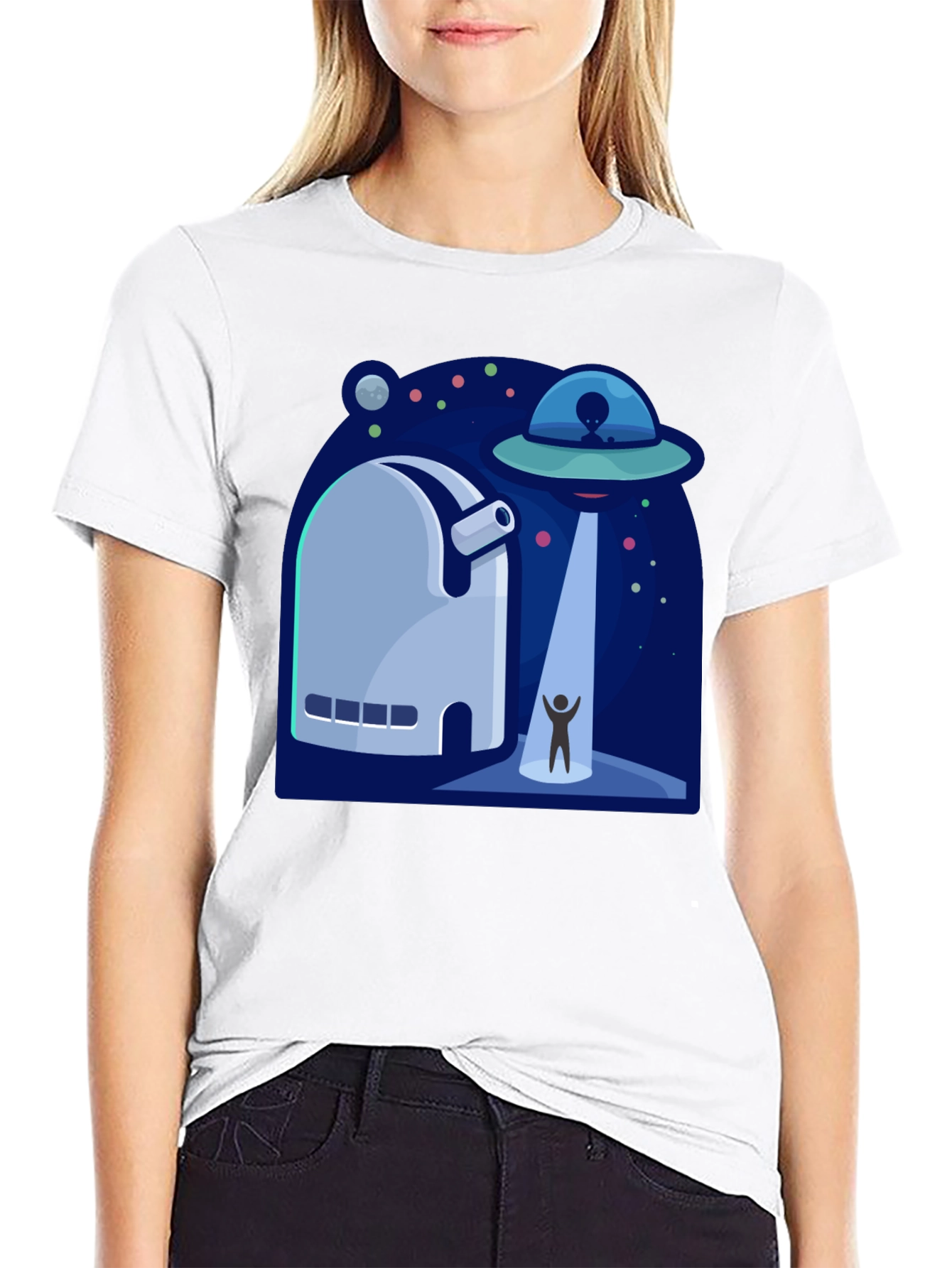 UFO Abduction Graphic T-Shirt - Sci-Fi Tee