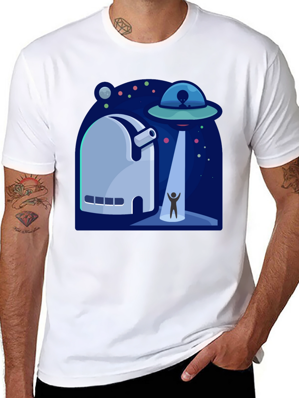 UFO Abduction Graphic T-Shirt - Sci-Fi Tee
