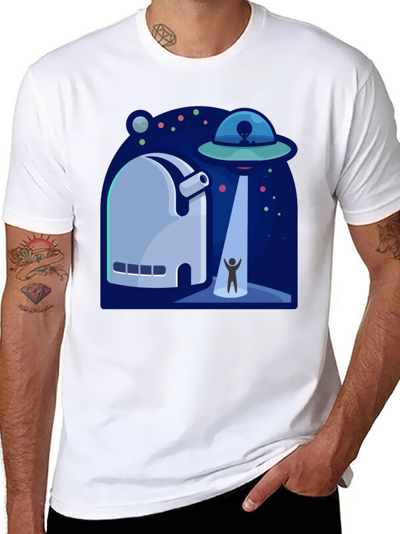 UFO Abduction Graphic T-Shirt - Sci-Fi Tee