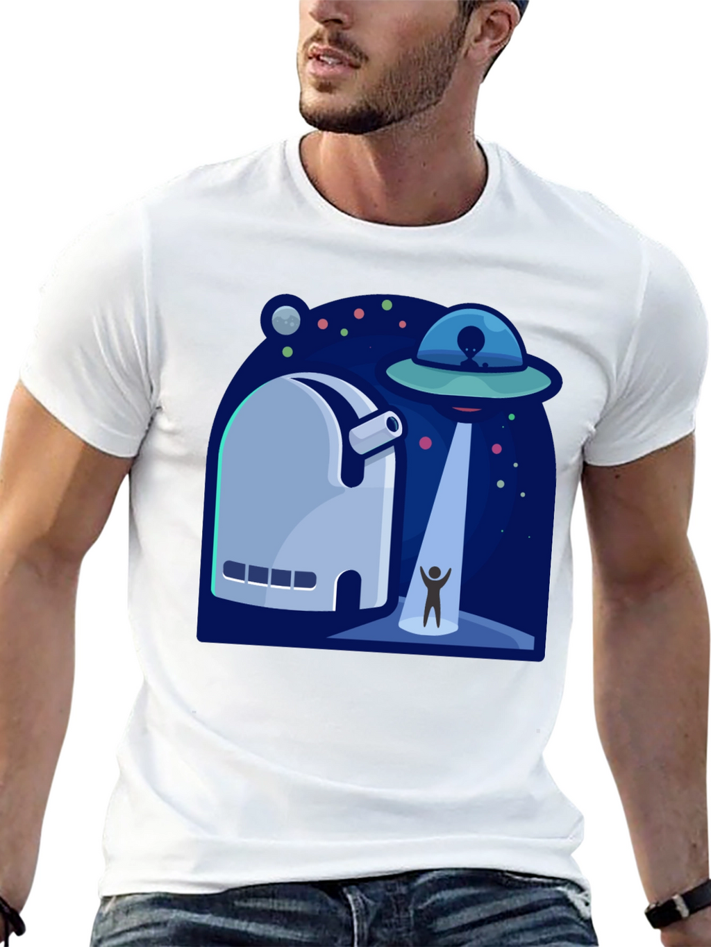 UFO Abduction Graphic T-Shirt - Sci-Fi Tee