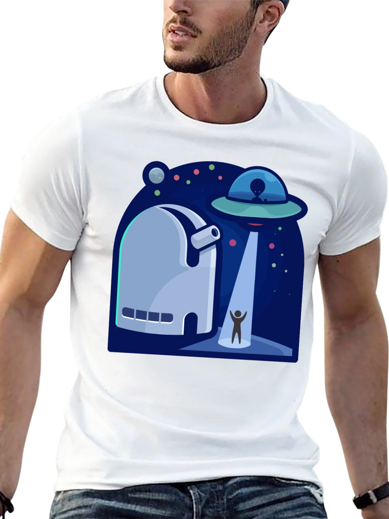 UFO Abduction Graphic T-Shirt - Sci-Fi Tee
