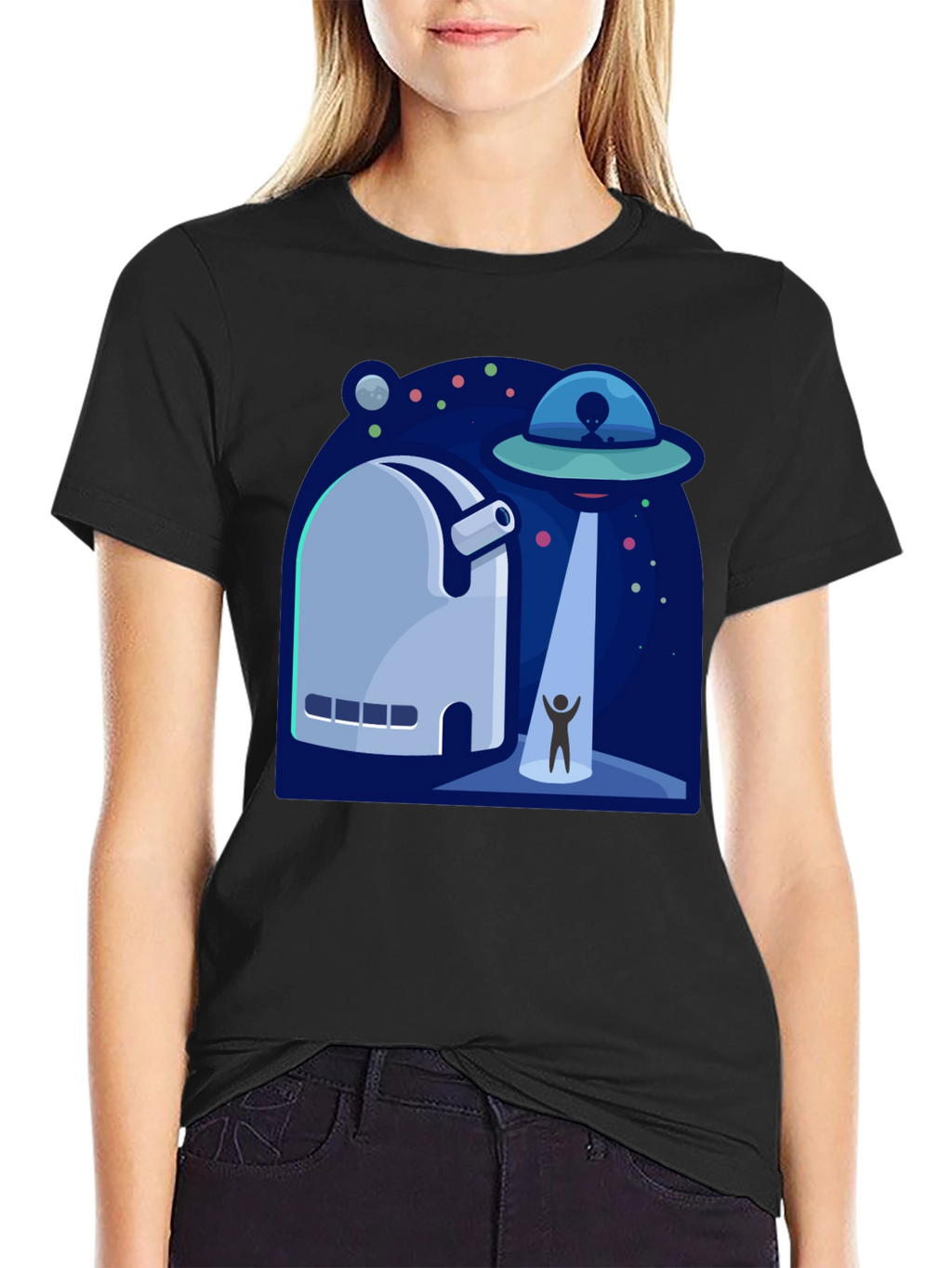 UFO Abduction Graphic T-Shirt - Sci-Fi Tee