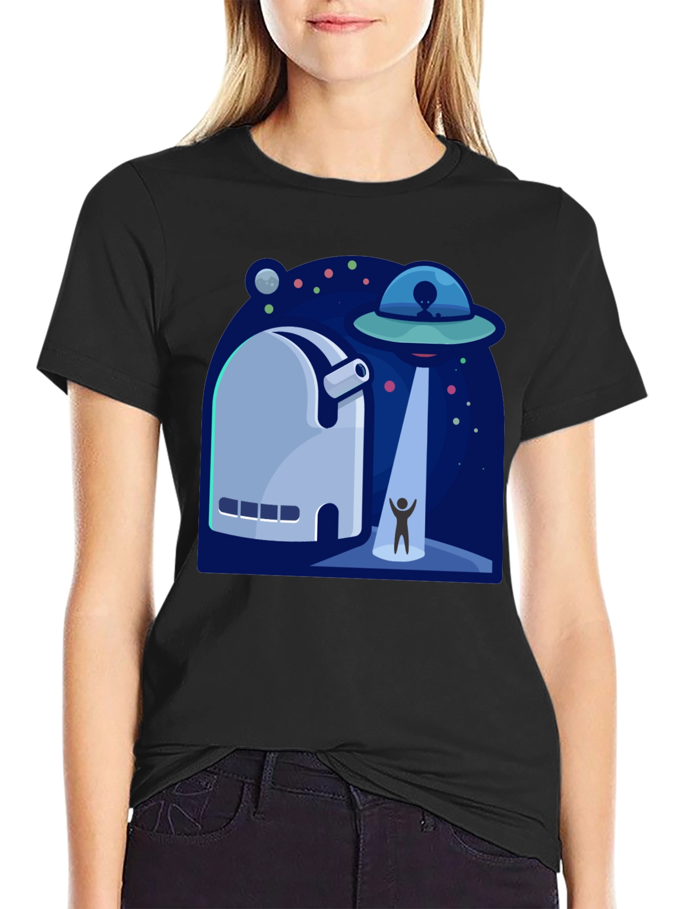 UFO Abduction Graphic T-Shirt - Sci-Fi Tee