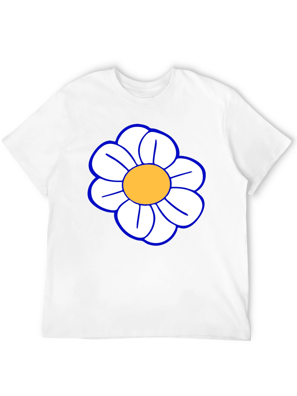 Daisy Flower T-Shirt - Black Cotton Casual Tee