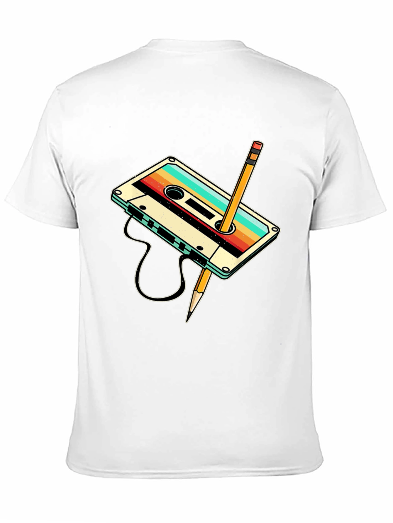 Retro Cassette Tape & Pencil Graphic Tee
