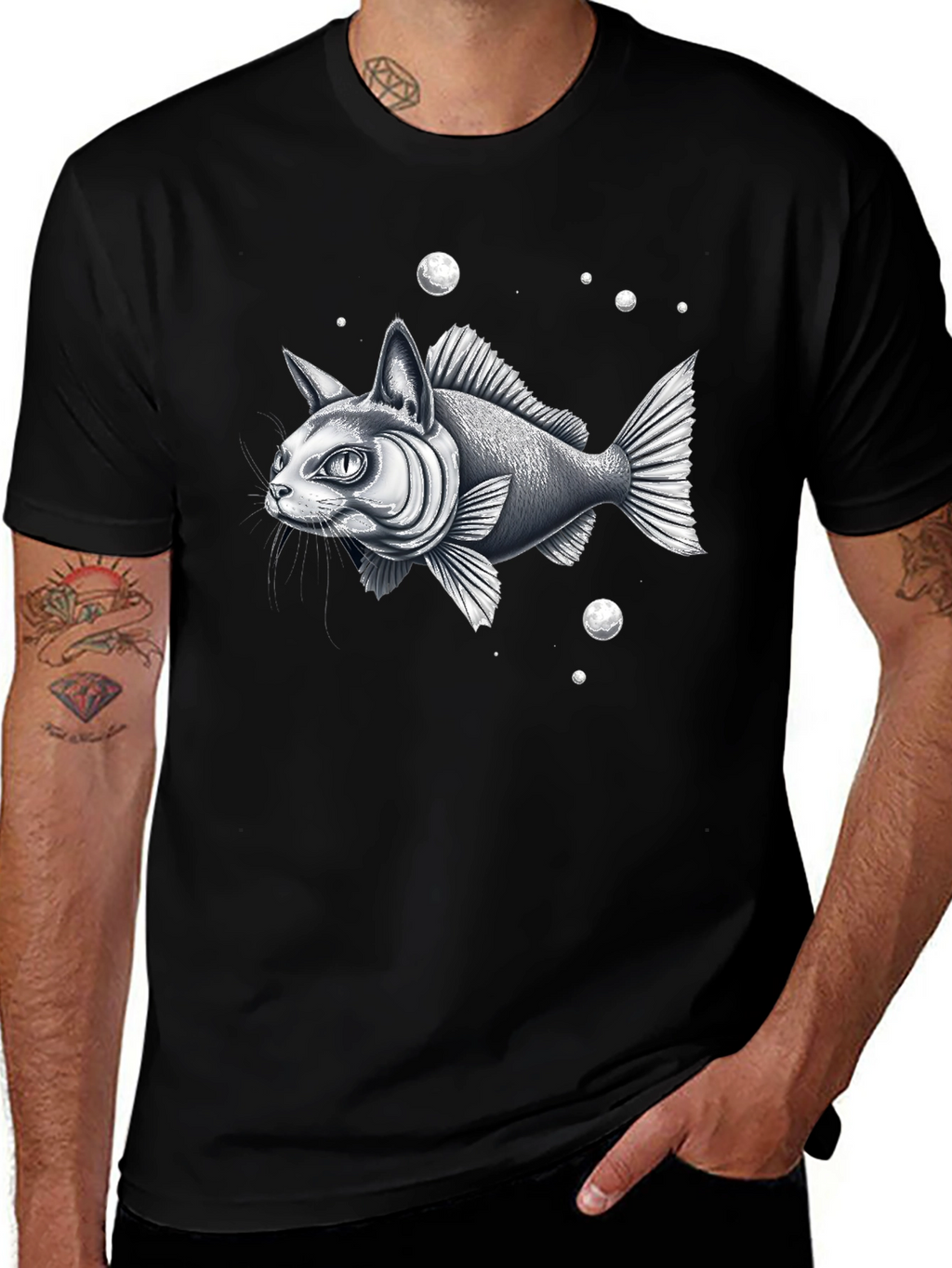 Catfish Graphic Tee - Unique Animal Hybrid Design