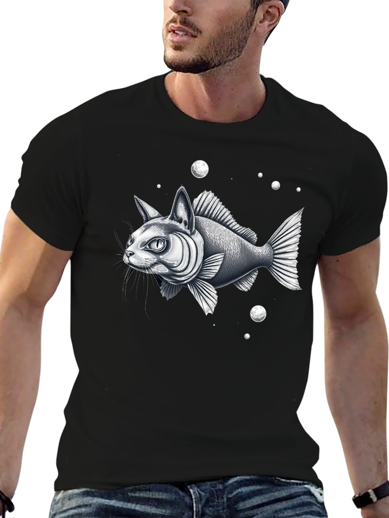 Catfish Graphic Tee - Unique Animal Hybrid Design