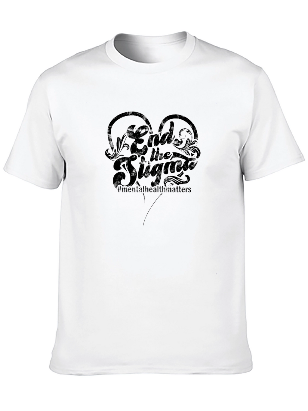 End the Stigma Mental Health Matters Black T-Shirt