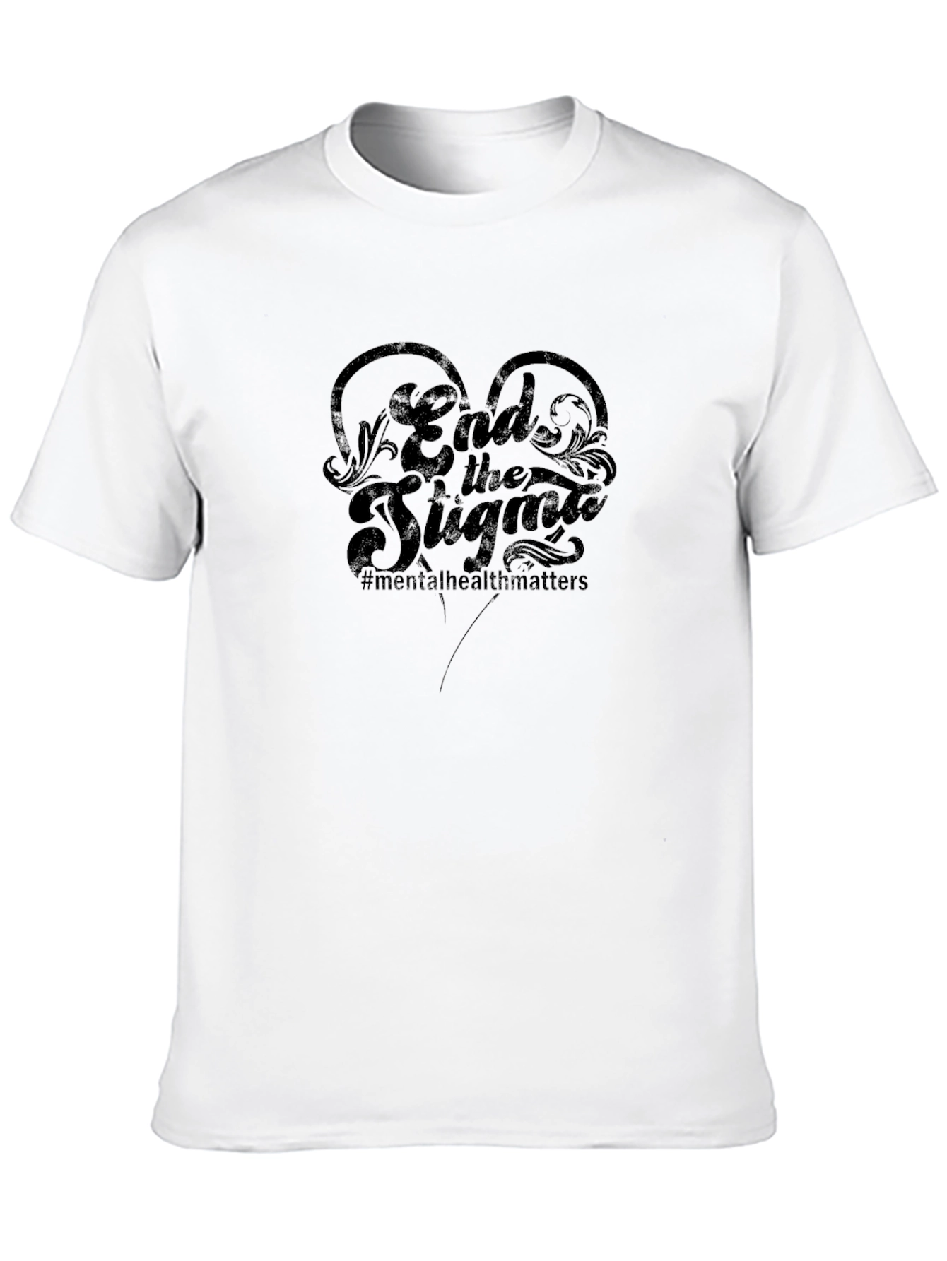 End the Stigma Mental Health Matters Black T-Shirt