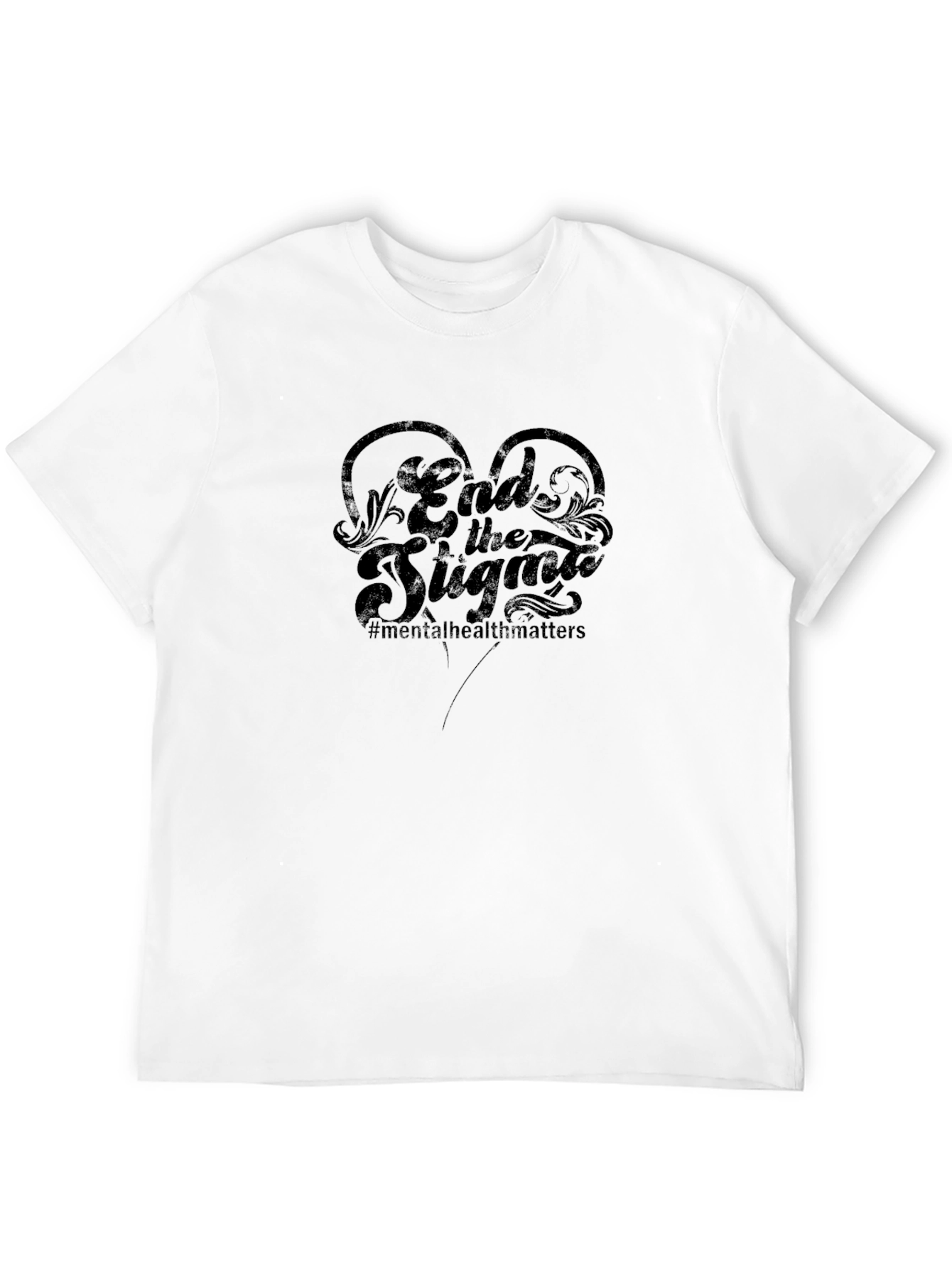 End the Stigma Mental Health Matters Black T-Shirt