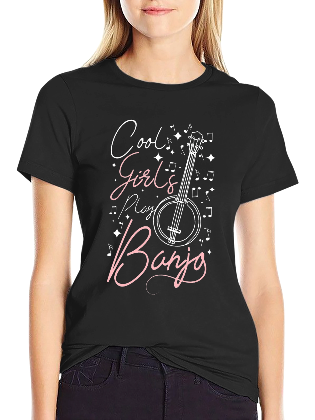 Cool Girls Play Banjo Graphic Tee