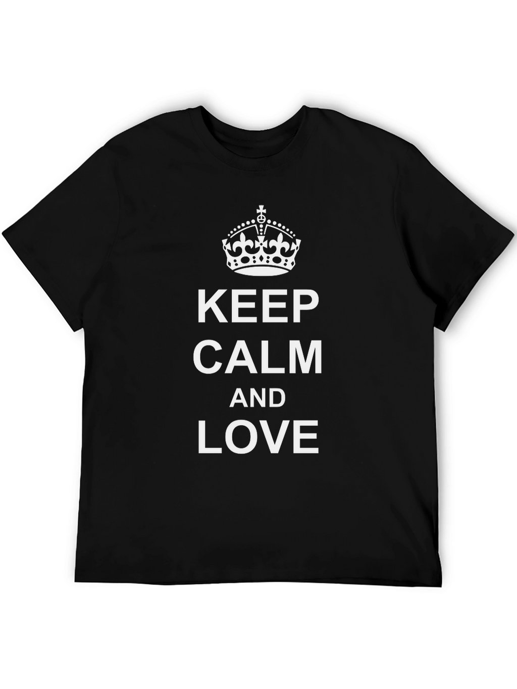 Keep Calm and Love Black Graphic T-Shirt