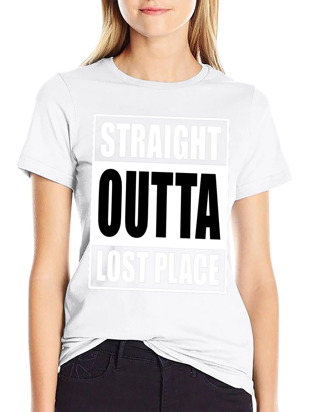 Straight Outta Lost Place Funny Graphic T-Shirt