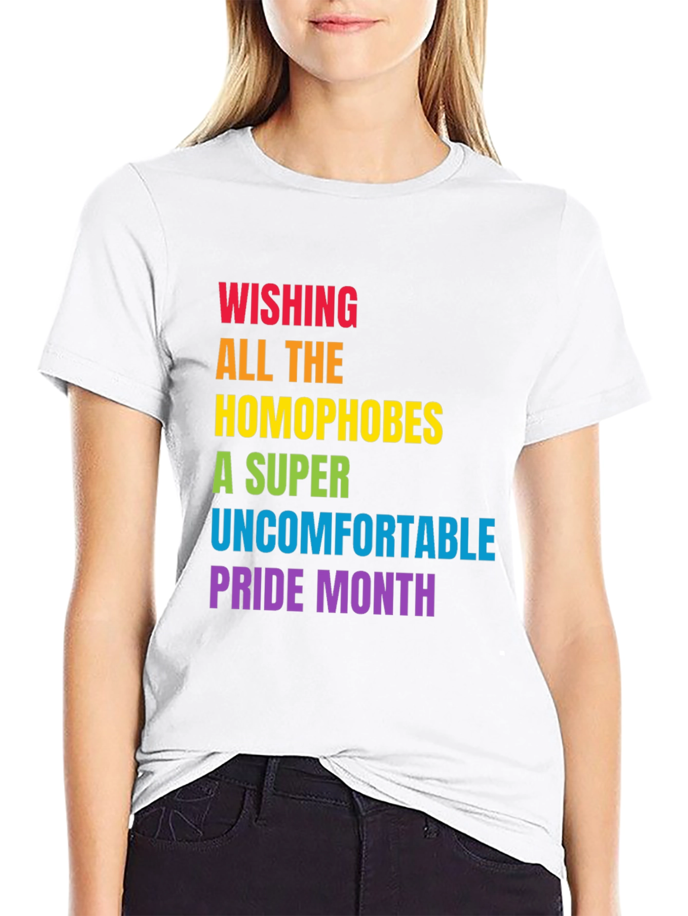 Wishing Homophobes Uncomfortable Pride Month T-Shirt