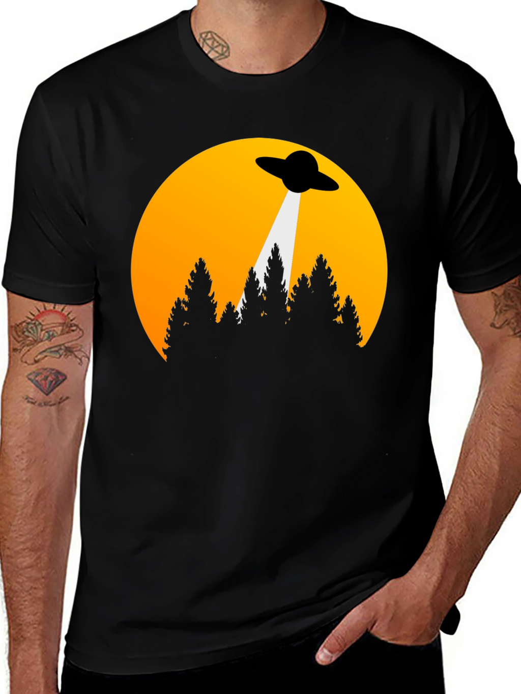 UFO Abduction Graphic Tee - Sci-Fi T-Shirt