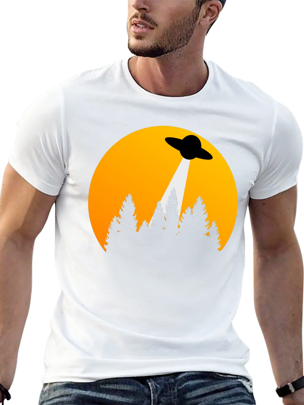 UFO Abduction Graphic Tee - Sci-Fi T-Shirt