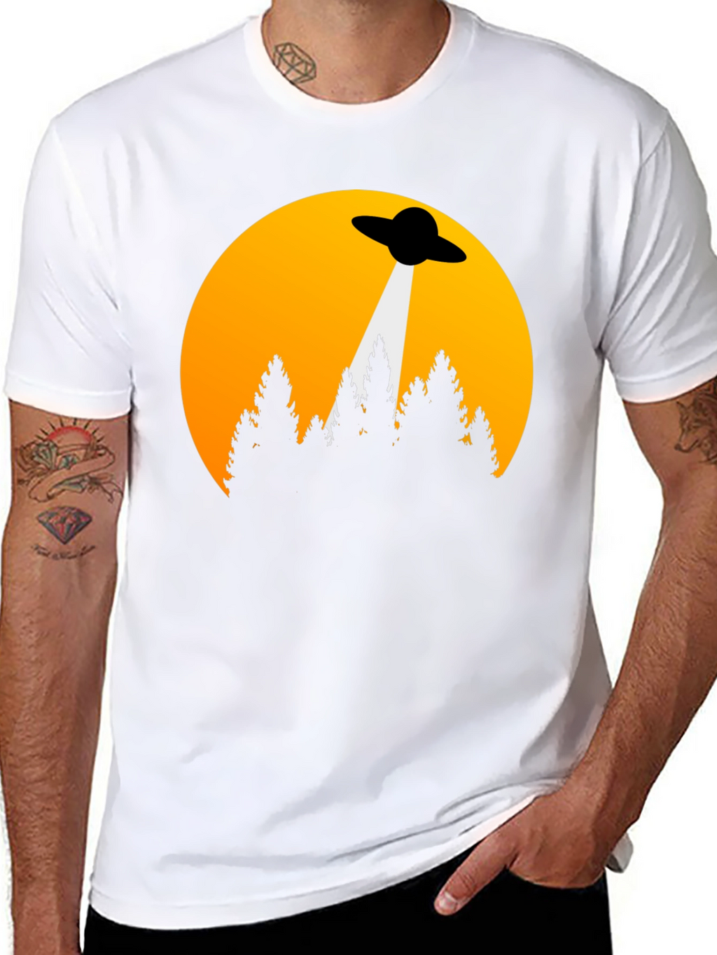 UFO Abduction Graphic Tee - Sci-Fi T-Shirt