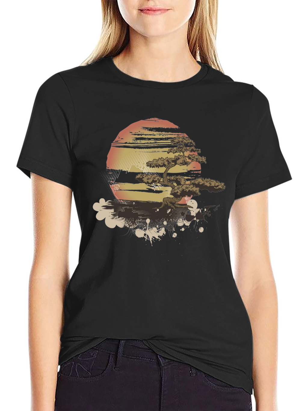Zen Sunset Bonsai T-Shirt - Graphic Tee