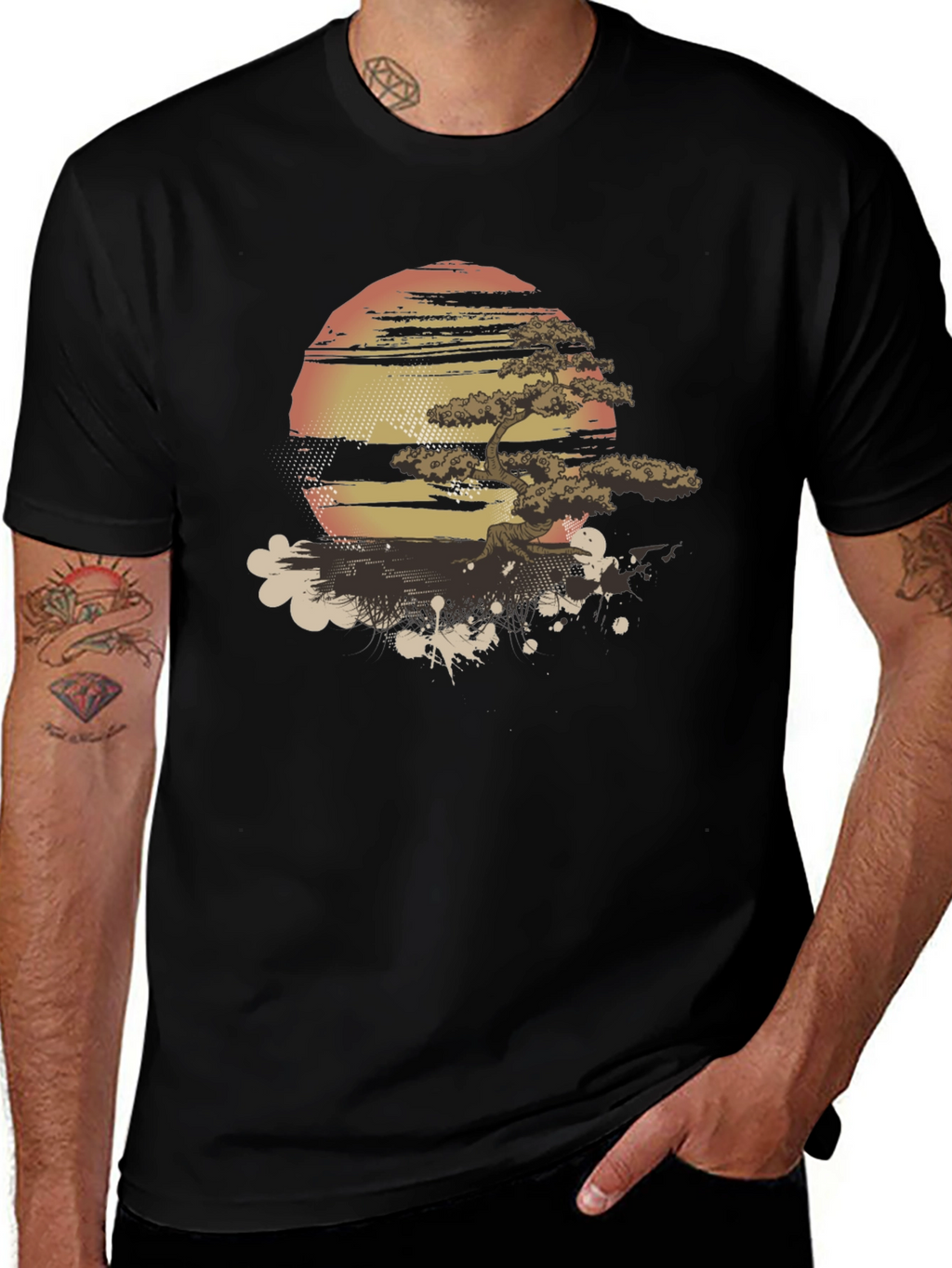 Zen Sunset Bonsai T-Shirt - Graphic Tee