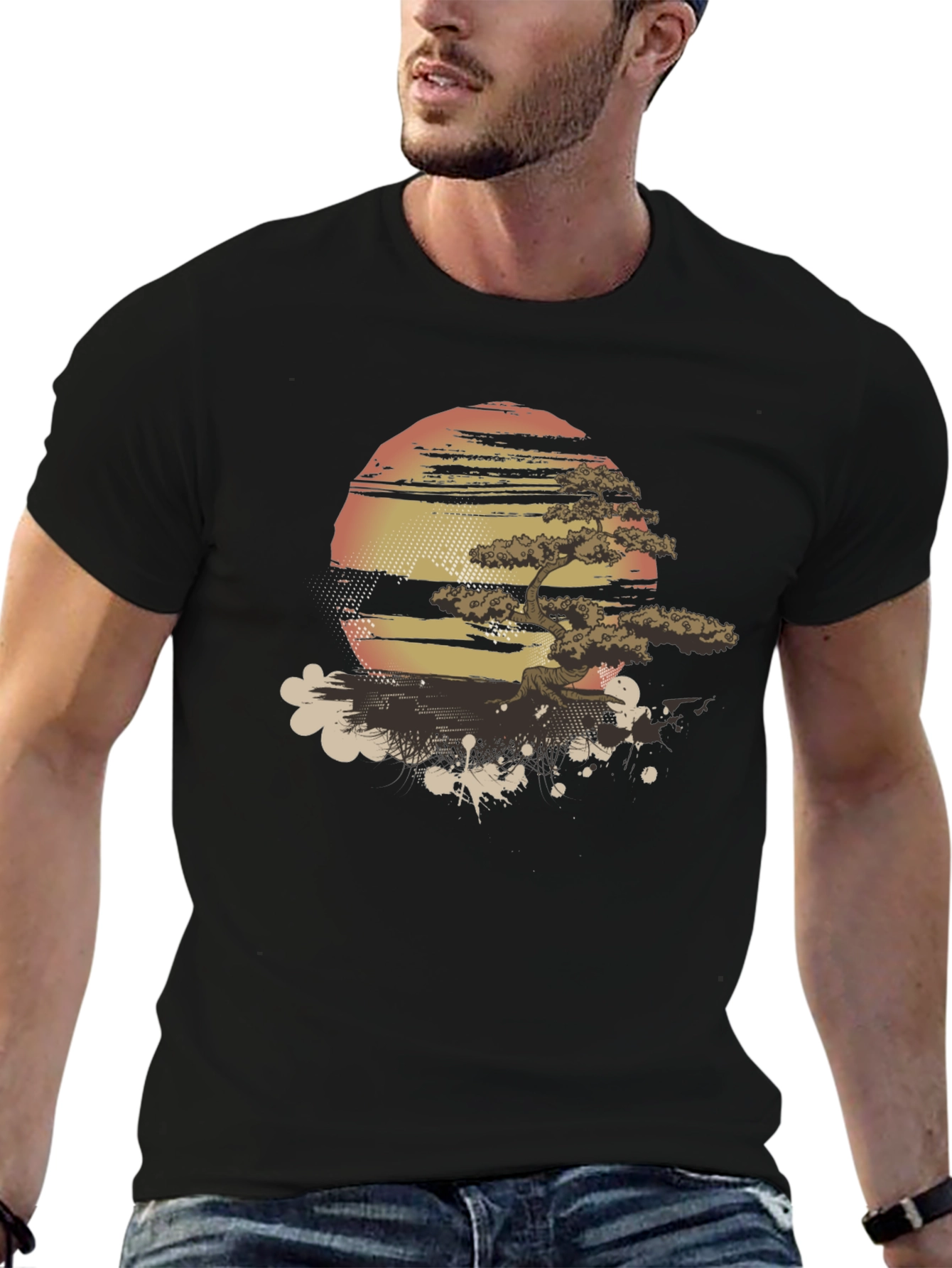Zen Sunset Bonsai T-Shirt - Graphic Tee