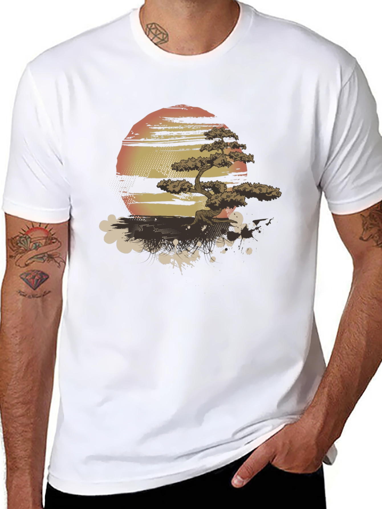 Zen Sunset Bonsai T-Shirt - Graphic Tee
