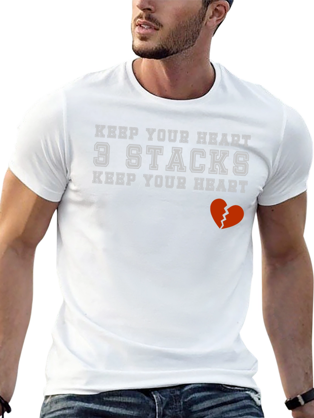 Keep Your Heart 3 Stacks Graphic T-Shirt
