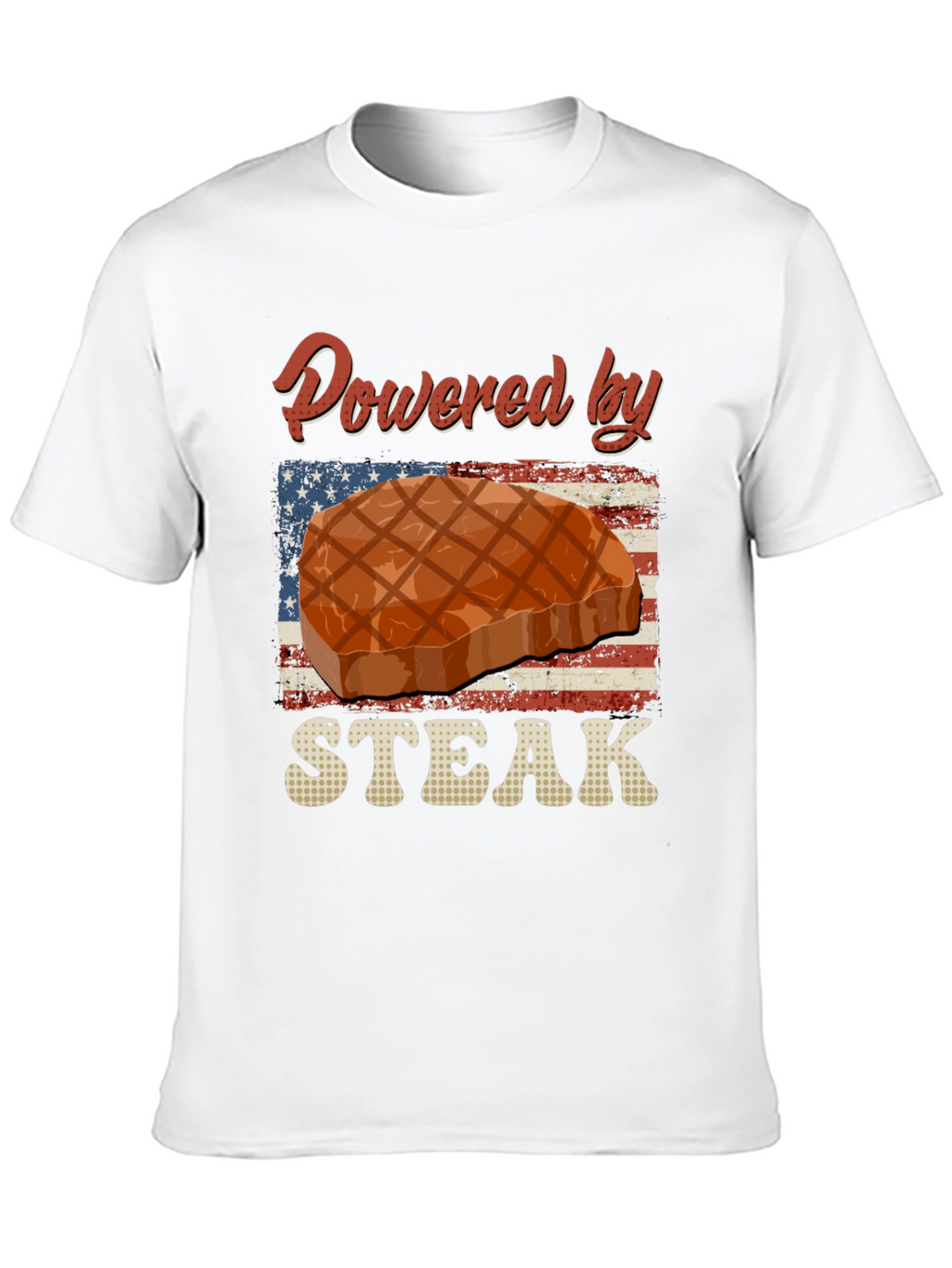 Powered By Steak Graphic T-Shirt