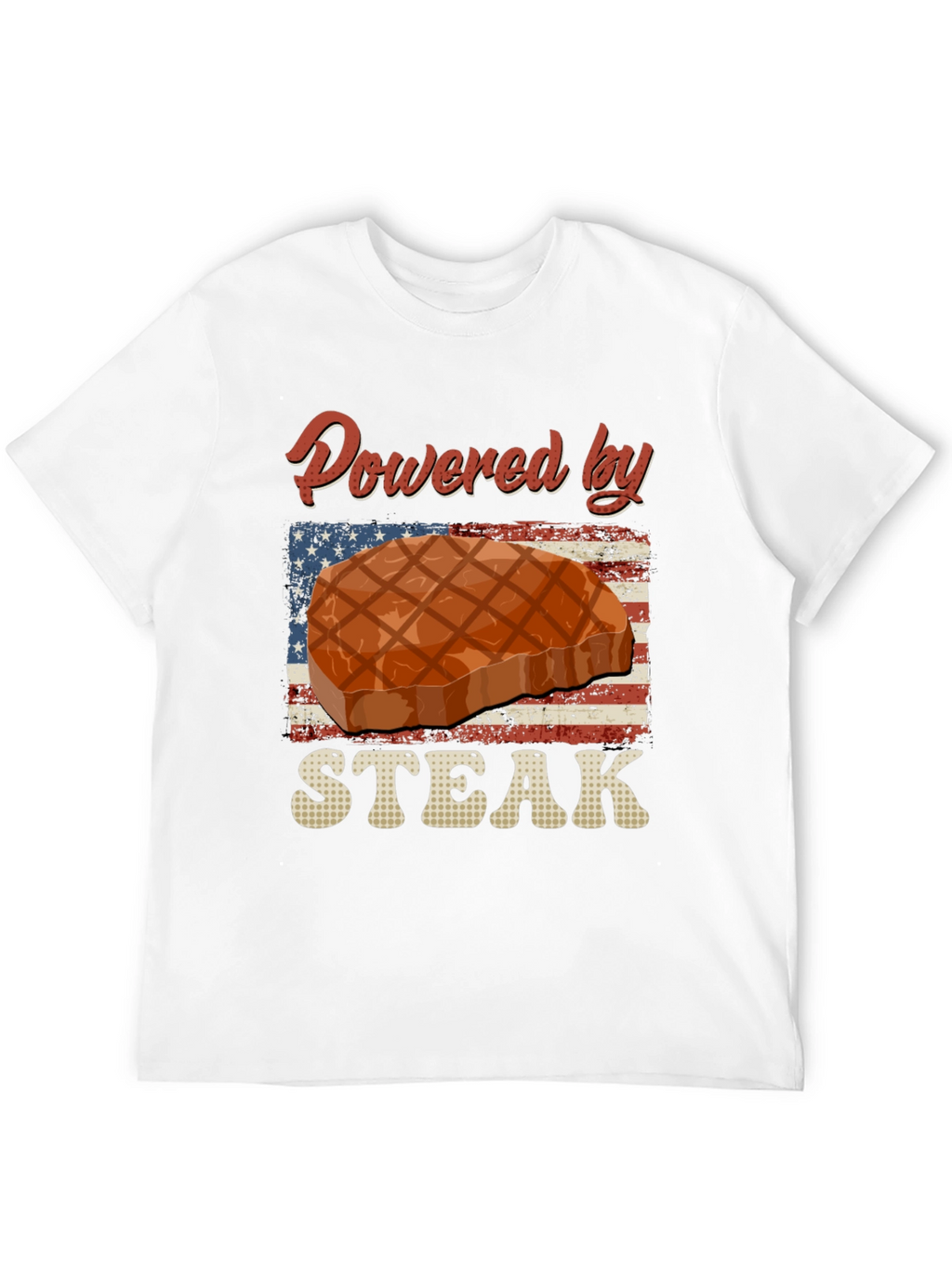 Powered By Steak Graphic T-Shirt