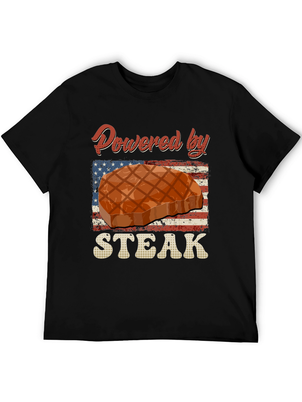 Powered By Steak Graphic T-Shirt