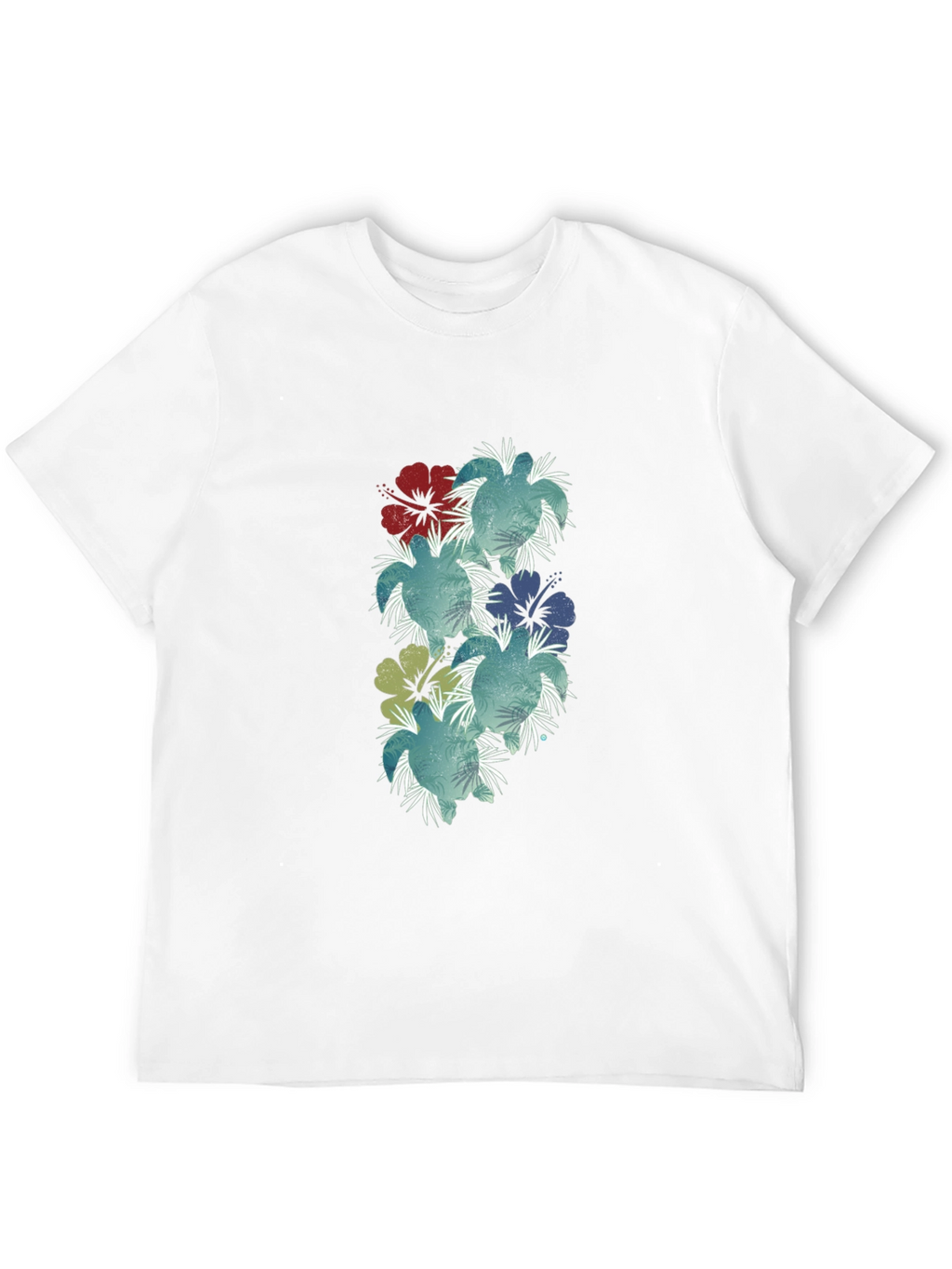 Floral Hibiscus Print Black T-Shirt