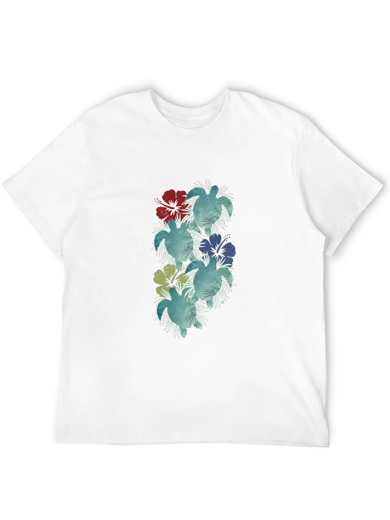 Floral Hibiscus Print Black T-Shirt