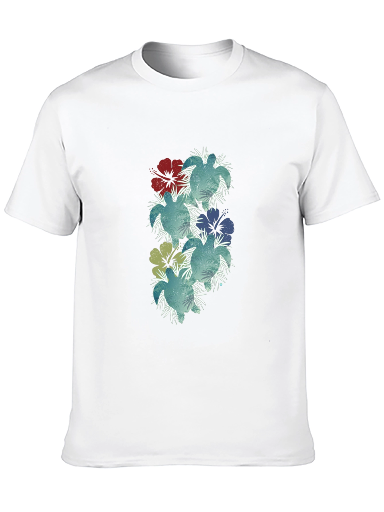 Floral Hibiscus Print Black T-Shirt