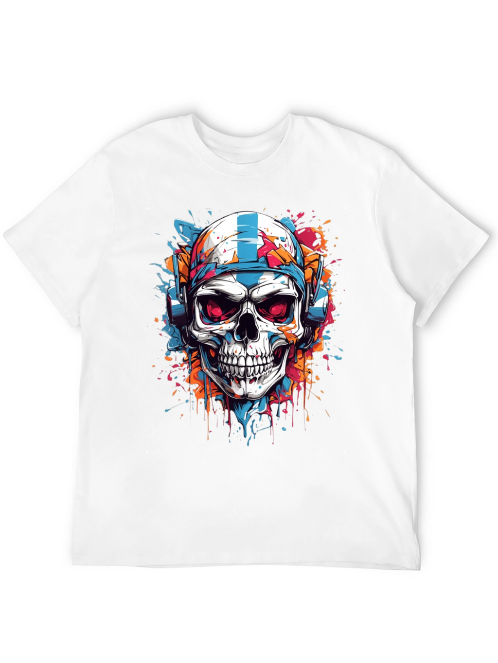 Skull Graphic Tee - DJ Skull with Headphones