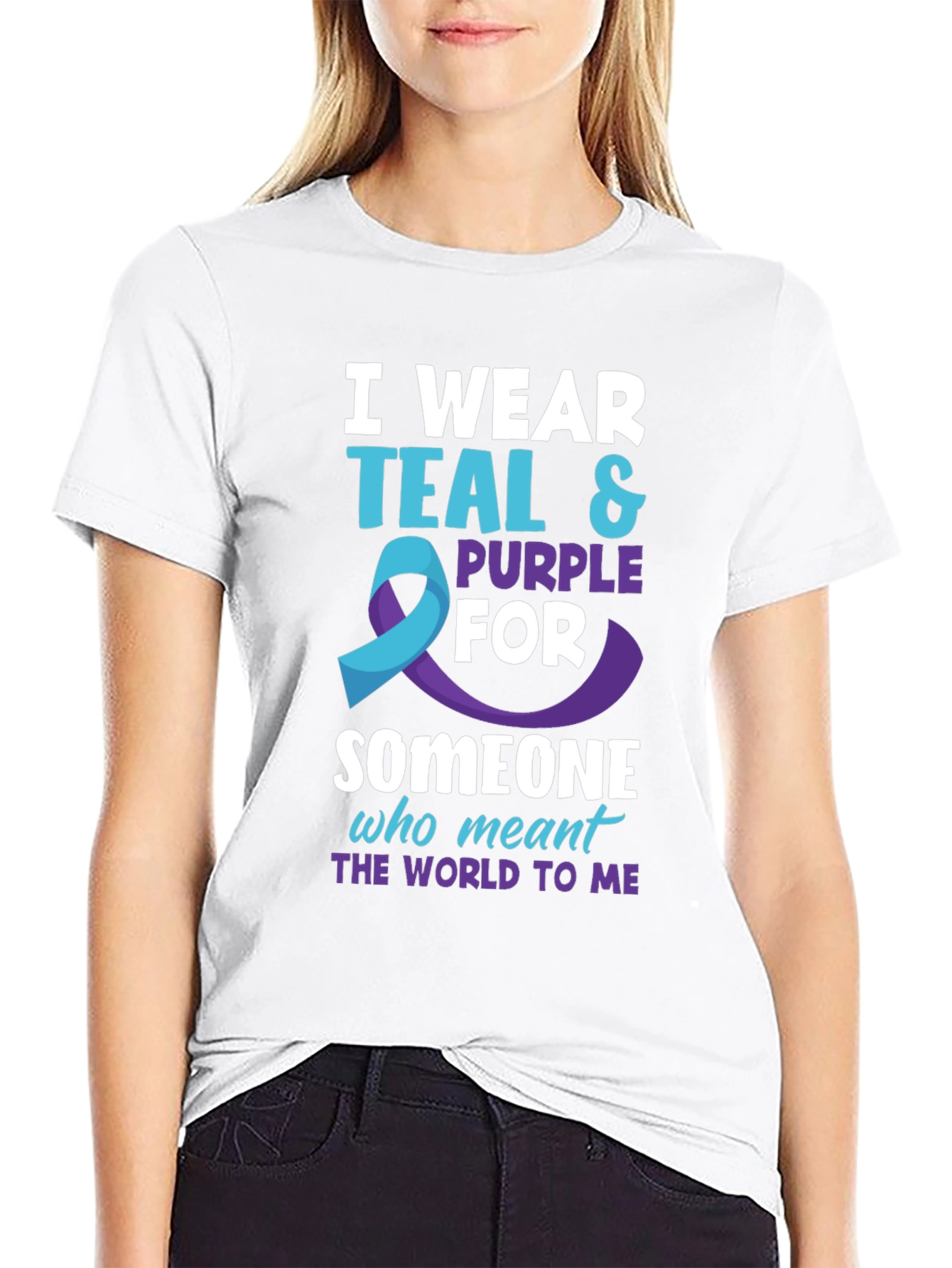 Teal & Purple Awareness T-Shirt - Someone Who Meant The World
