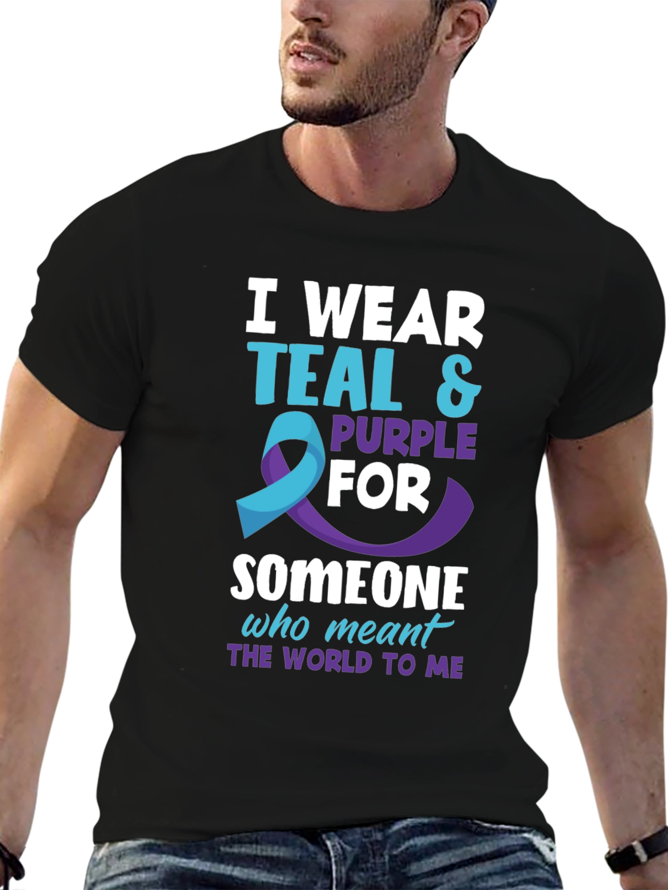Teal & Purple Awareness T-Shirt - Someone Who Meant The World