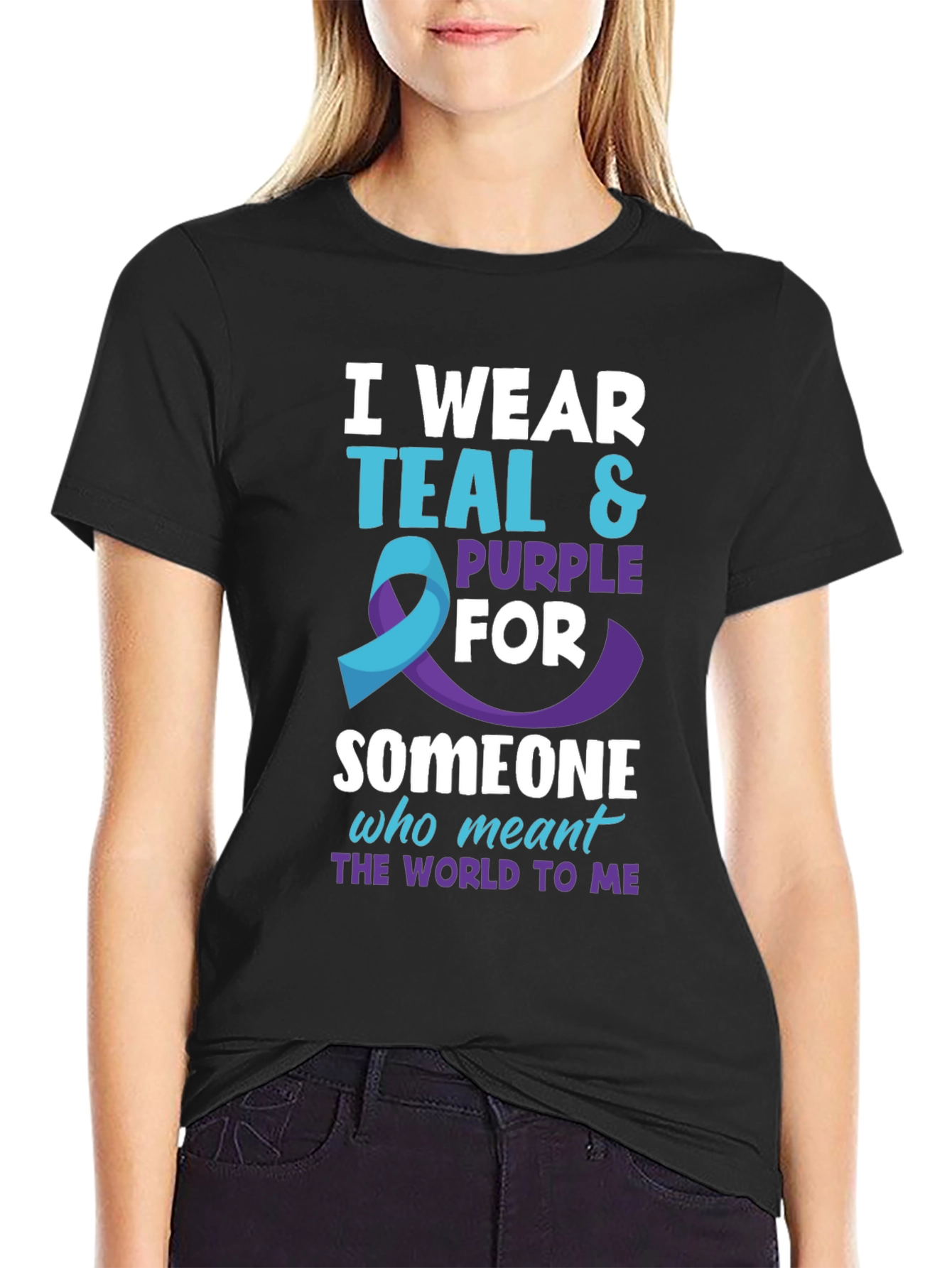 Teal & Purple Awareness T-Shirt - Someone Who Meant The World